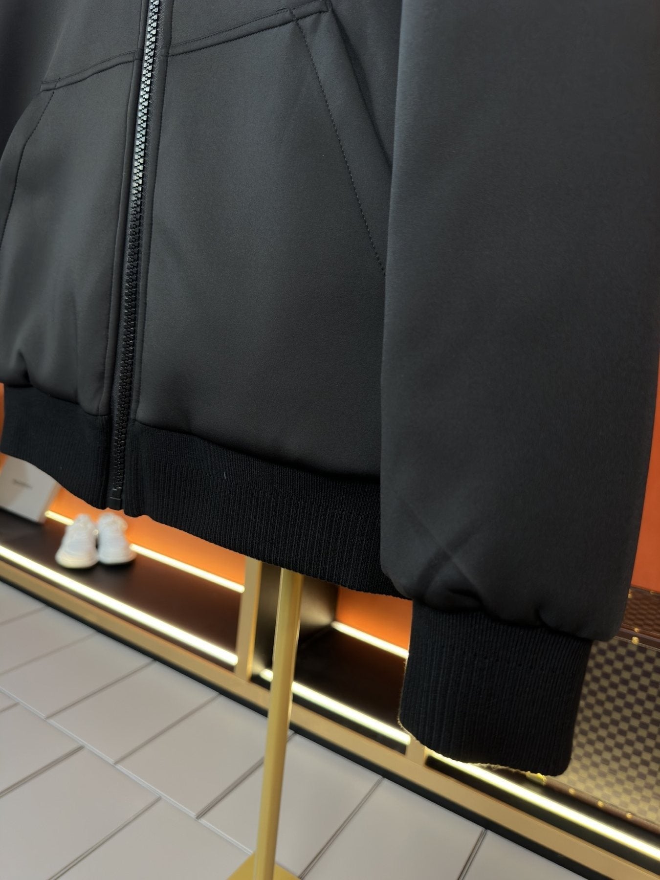 Burberry Reversible Black Hooded Puffer Jacket — detail
