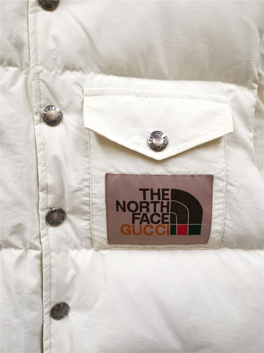 The North Face Gucci Padded Snap-Front Vest — detail