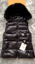Moncler Fur-Trimmed Hooded Down Vest — front