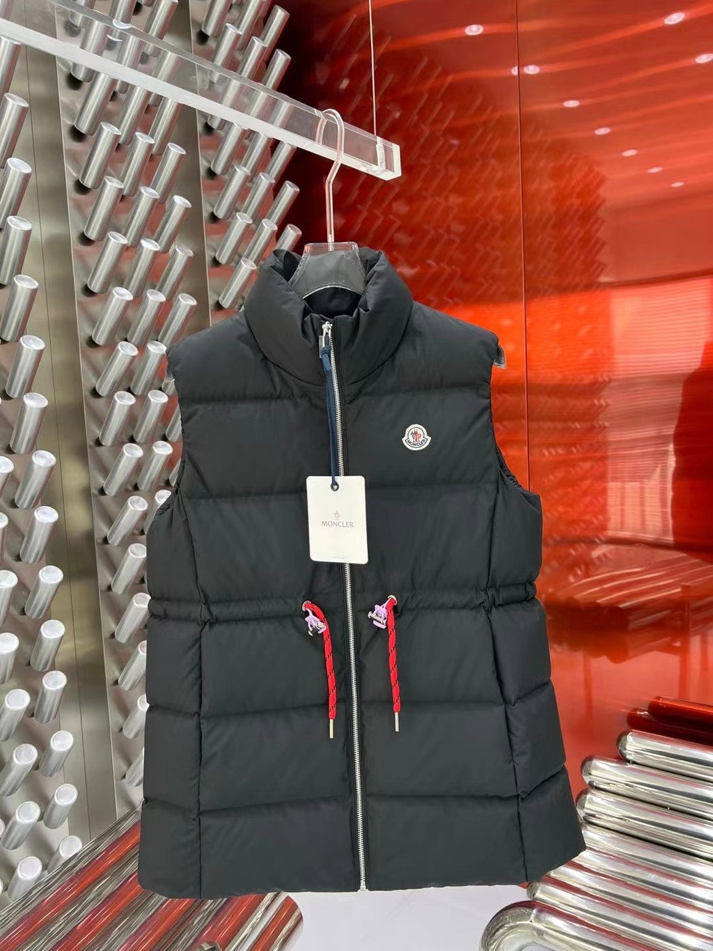 Moncler Women's Quilted Zip-Front Vest — hang_tag