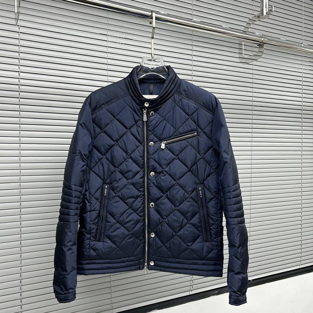 Moncler Diamond-Quilted Zip Coat — hero