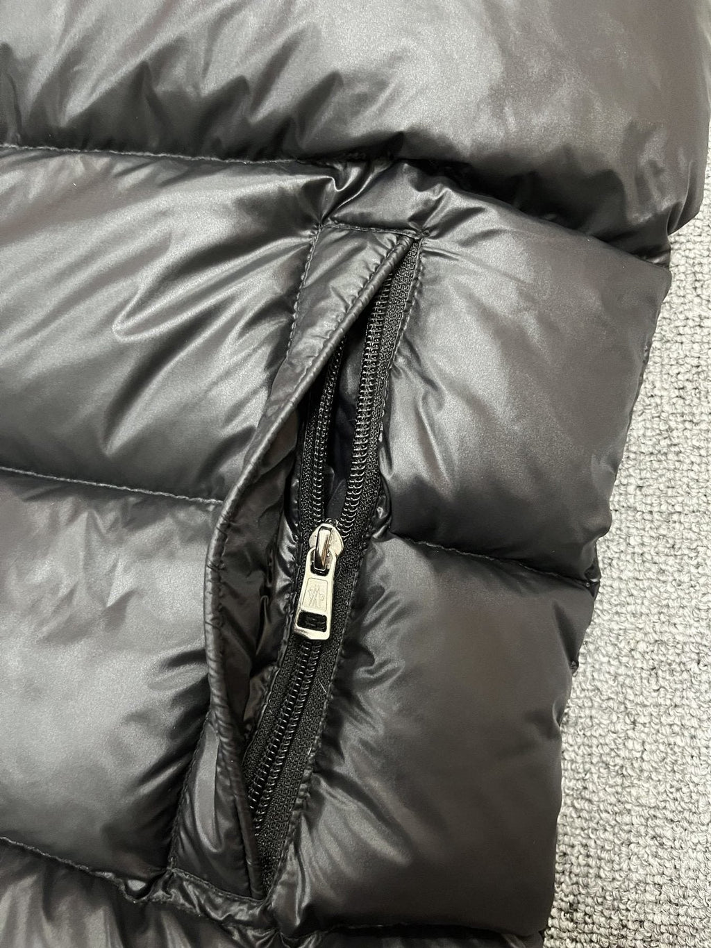 Moncler Hooded Quilted Down Vest — detail