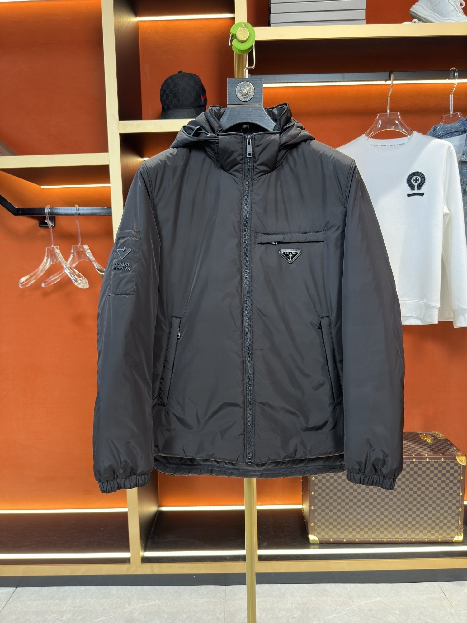 Prada Reversible Hooded Short Down Jacket — hero