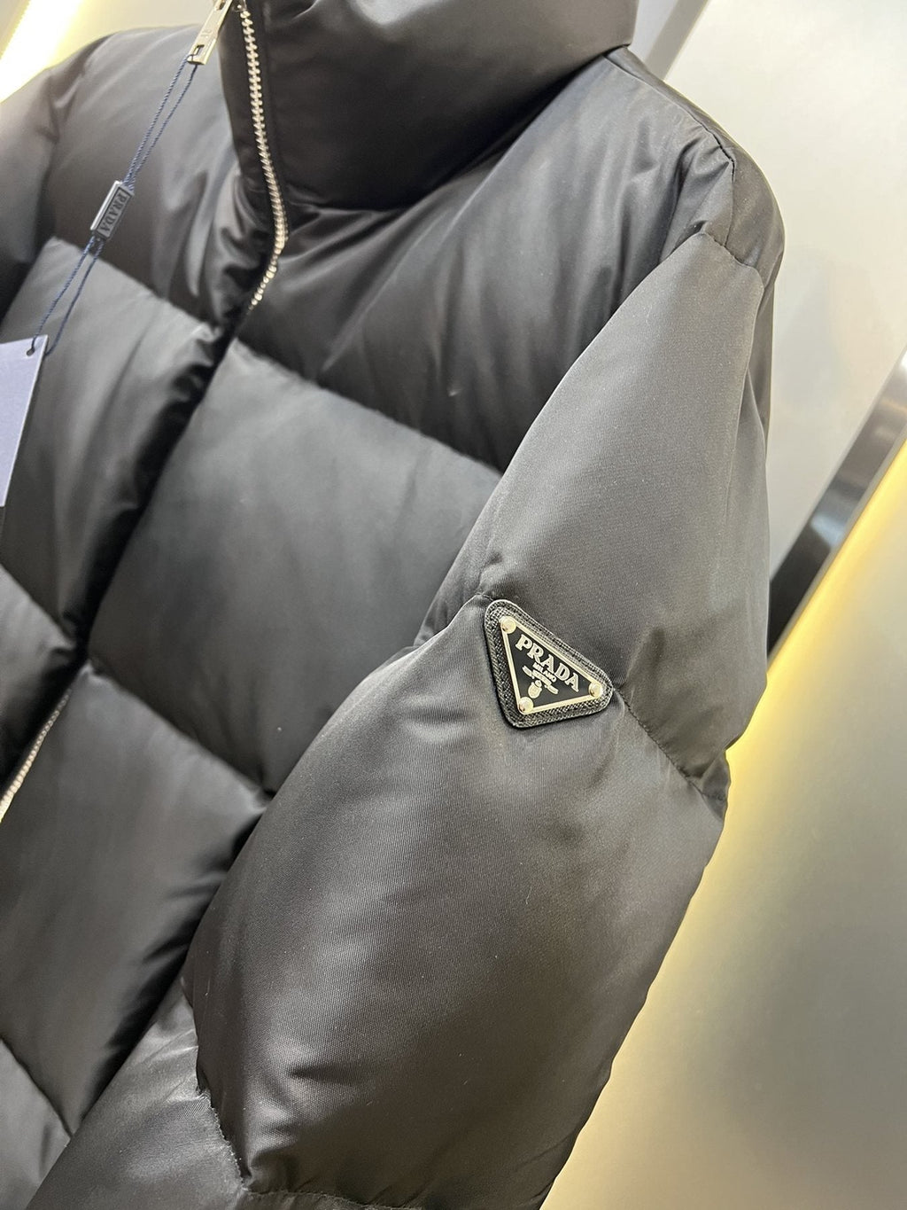Prada Black Quilted Puffer Jacket — detail