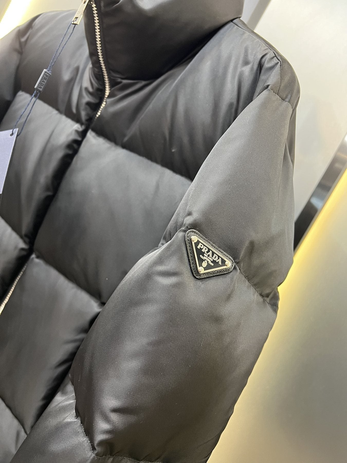 Prada Black Quilted Puffer Jacket — detail
