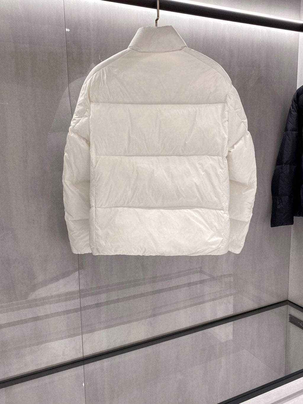 Prada Quilted Triangle Badge Puffer Jacket — back