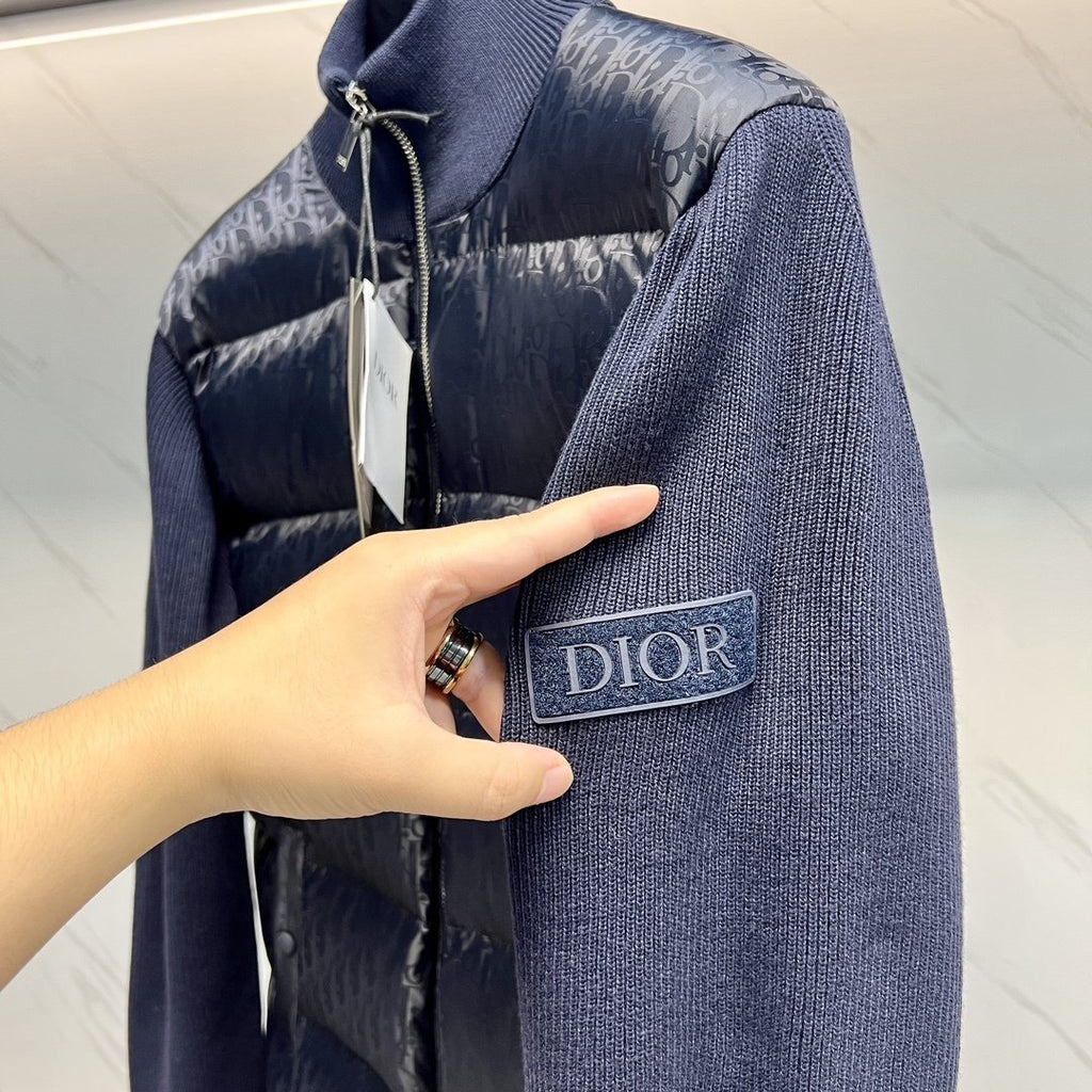 Dior Oblique Sweater Sleeve Down Jacket — detail