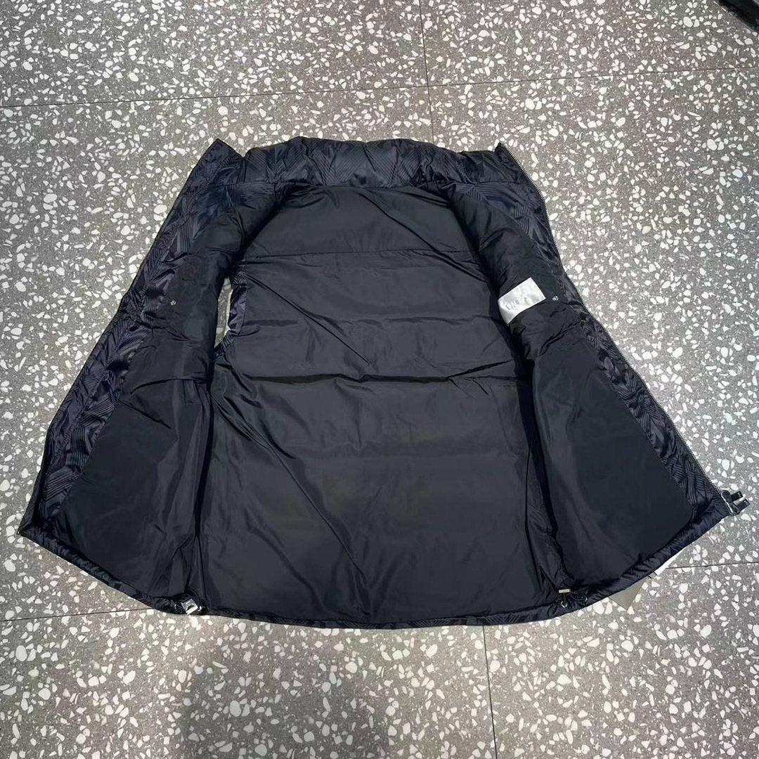 Dior Black Geometric Quilted Down Vest — detail