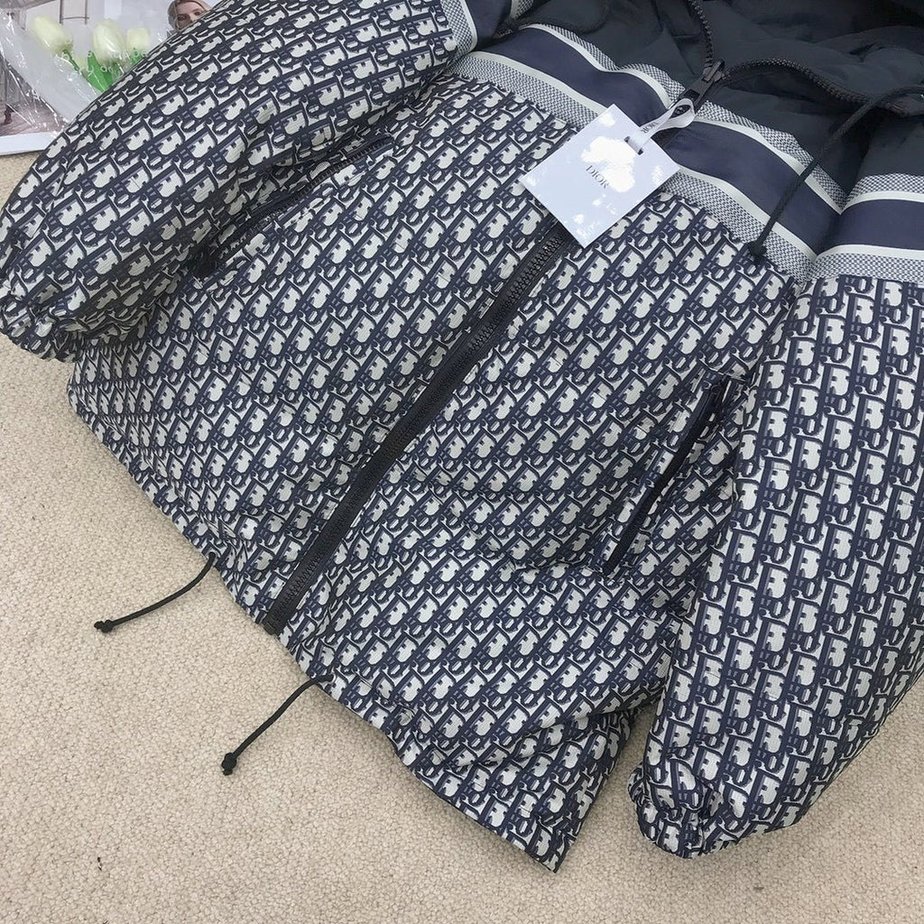 Dior Reversible Hooded Monogram Puffer Jacket — detail