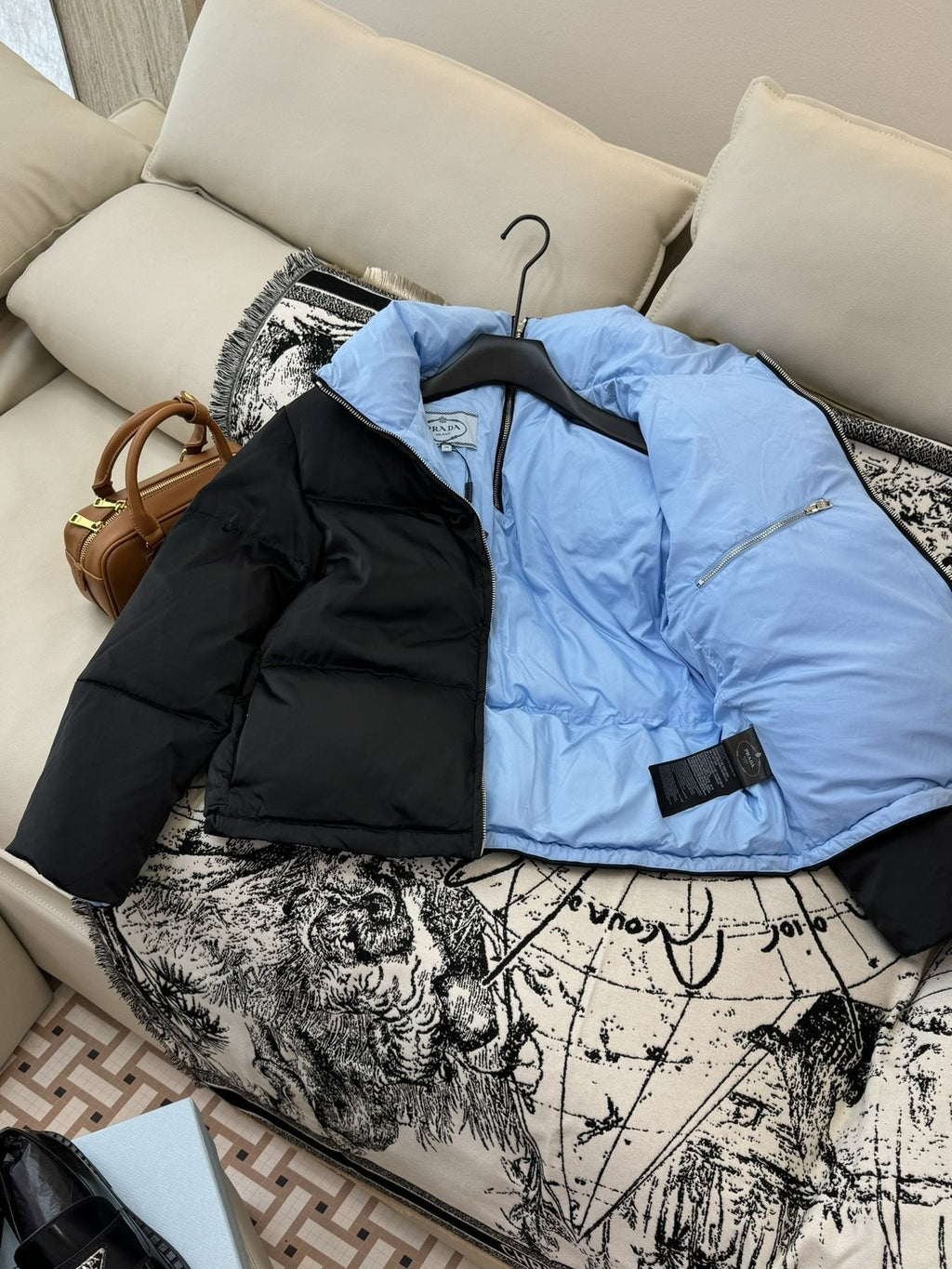 Prada Reversible Quilted Puffer Jacket — detail