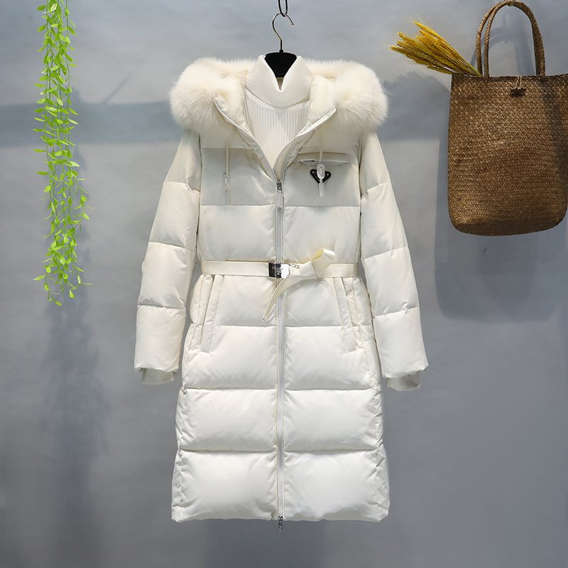 Prada Fur-Trim Hooded Longline Puffer Jacket — context