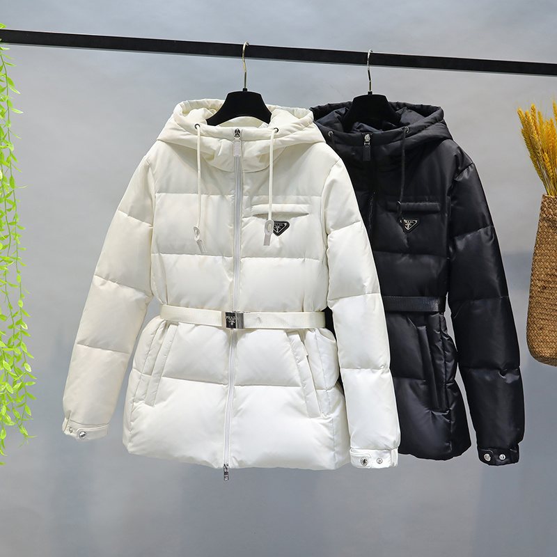 Prada Belted Hooded Puffer Jacket — comparison