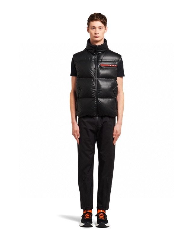 Prada Black Quilted Down Vest — front