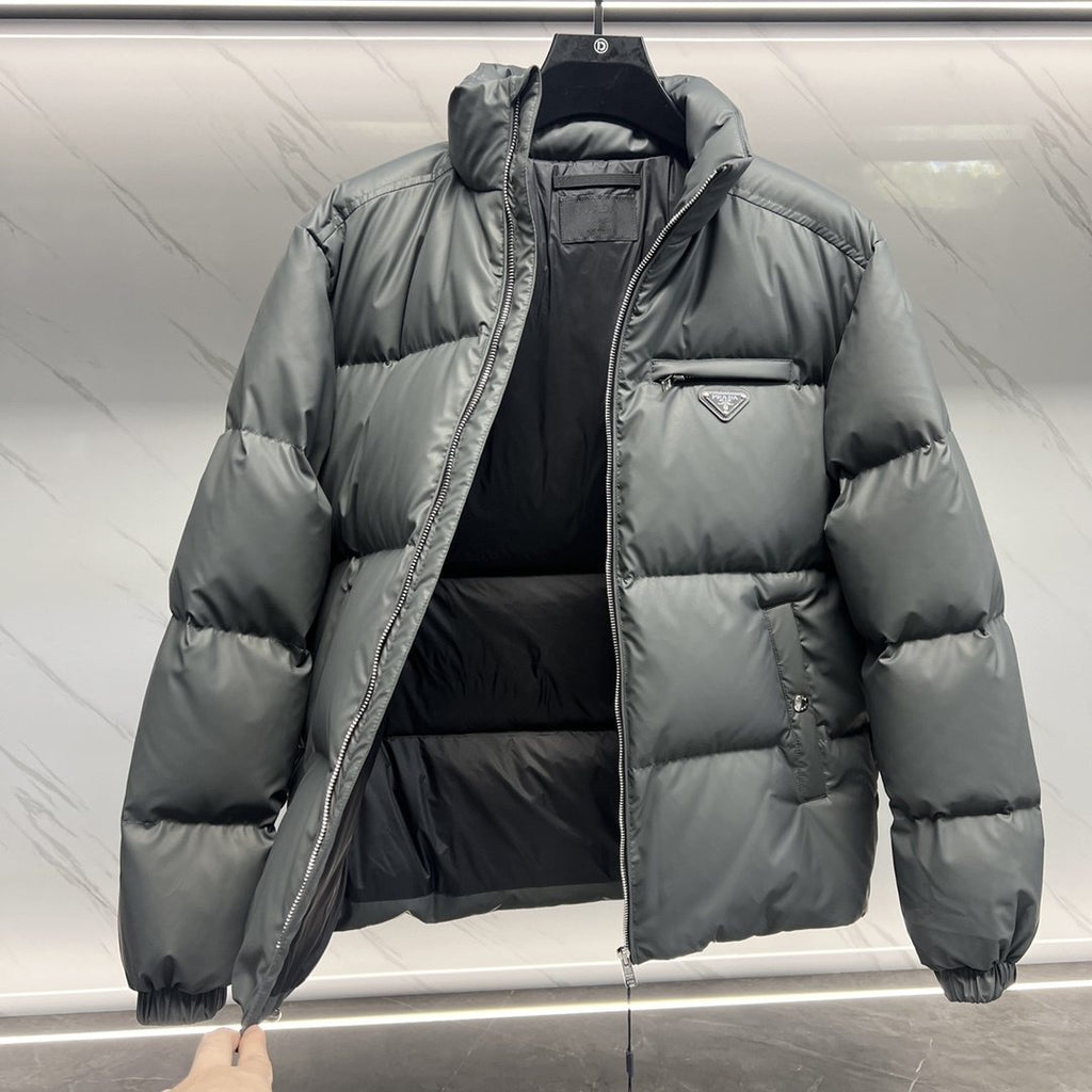 Prada Quilted Stand-Collar Puffer Jacket — detail