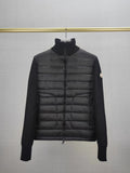 Moncler Black Hybrid Padded Knit Zip Jacket — hero