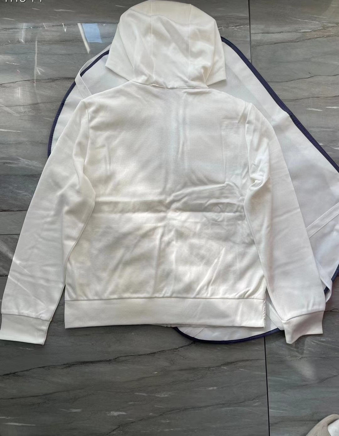 Moncler Hooded Knit-Sleeve Puffer Jacket — back