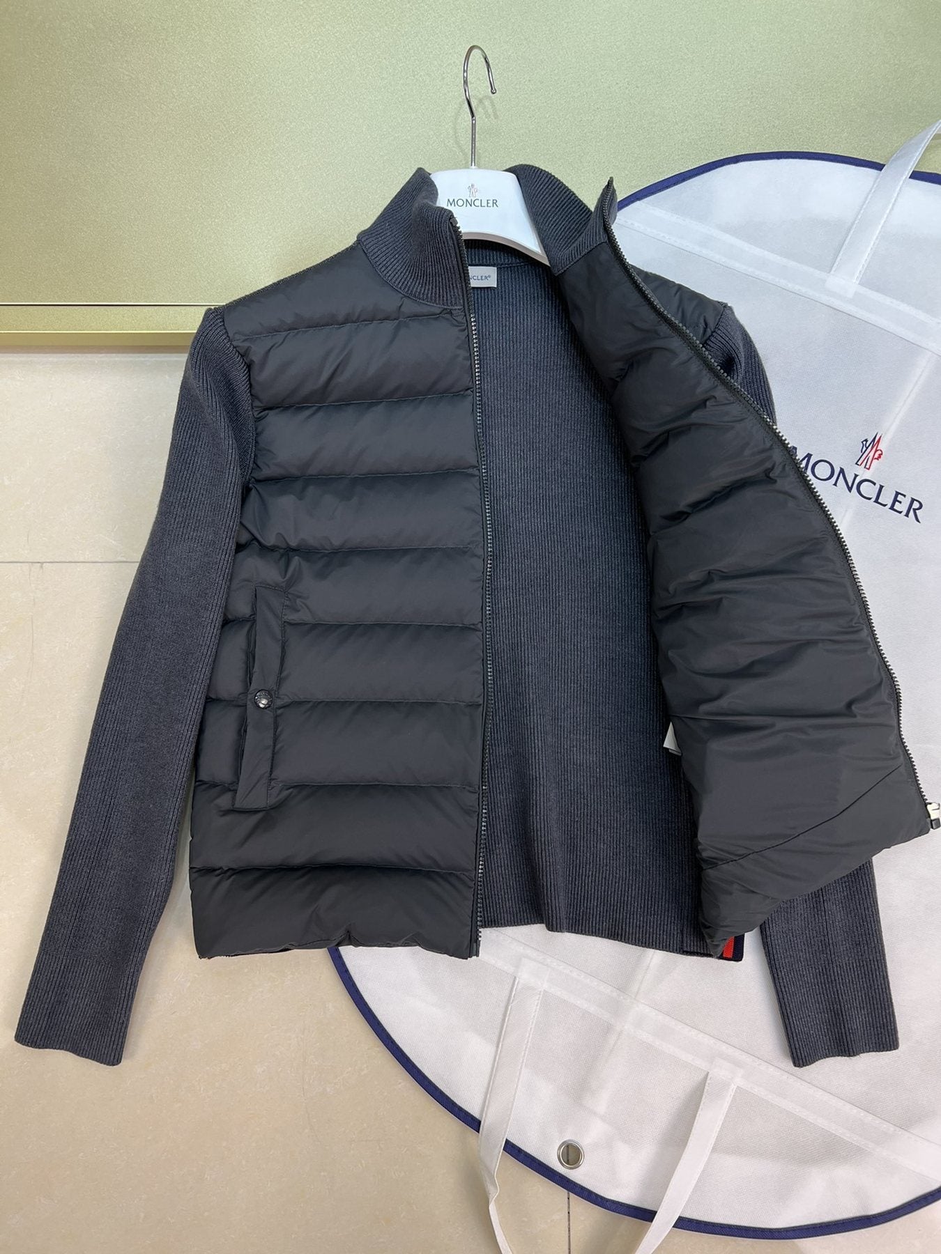 Moncler Sweater Sleeve Down Jacket — detail