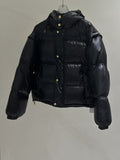 CEL*NE Down Coat Glossy Hooded Quilted Puffer Coat — front