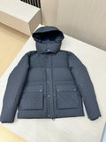 LV Tonal Pattern Hooded Puffer Coat — hero
