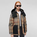 Burberry Reversible Beige Check Hooded Puffer Jacket — hero