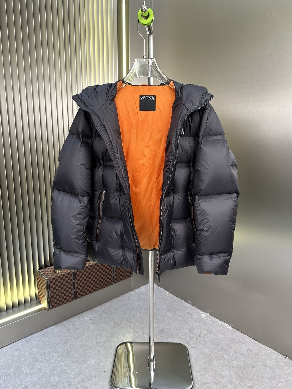 Zegna Hooded Quilted Puffer Coat — detail