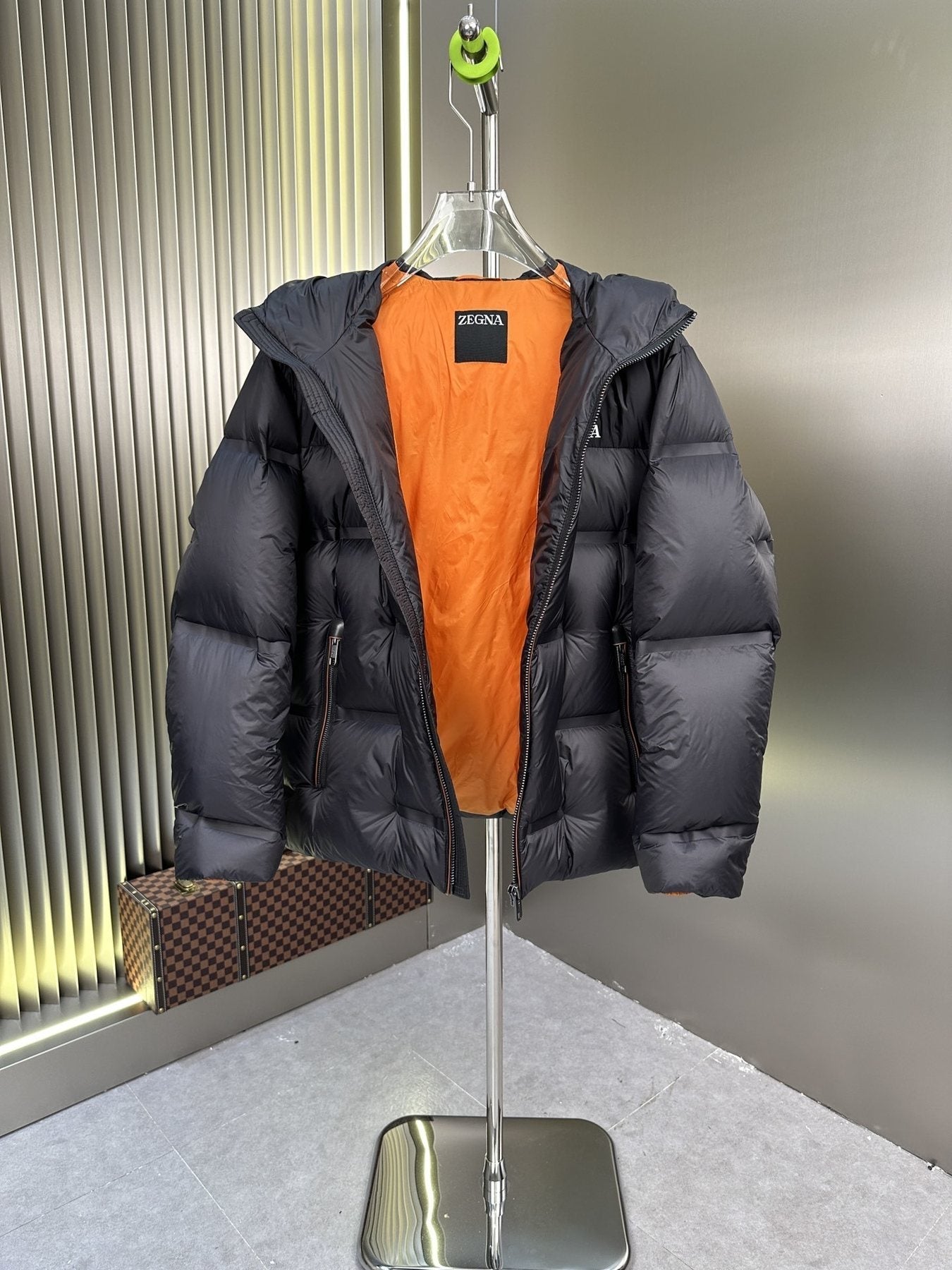 Zegna Hooded Quilted Puffer Coat — detail