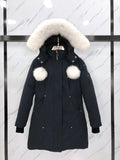 Moose Knuckles Women's Long Hooded Puffer Jacket — hero