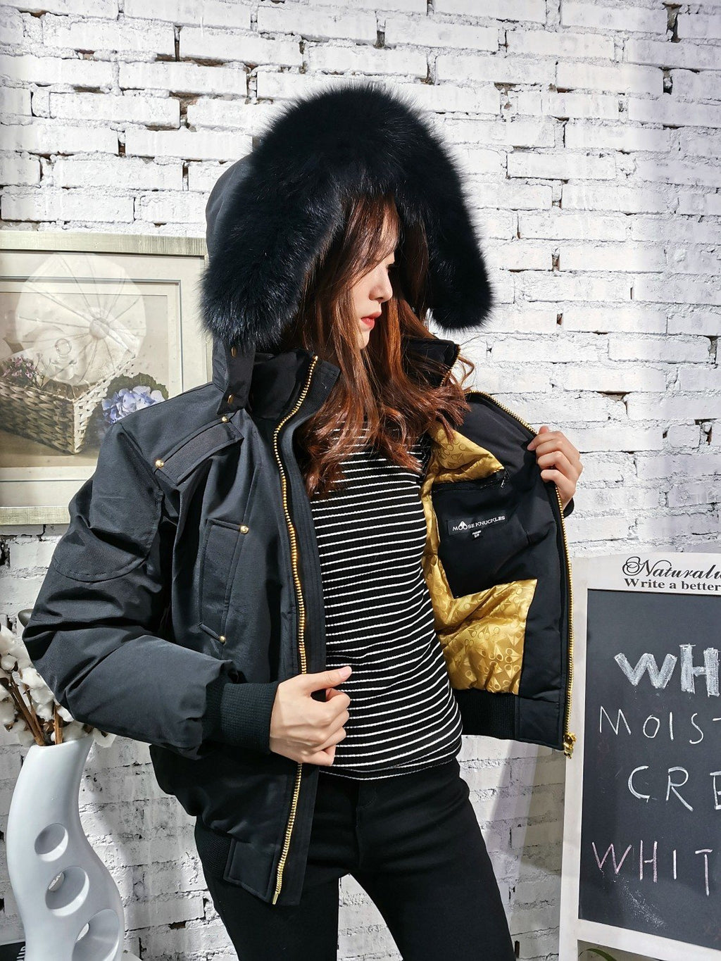 Moose Knuckles Fur-Trim Hooded Puffer Jacket — context