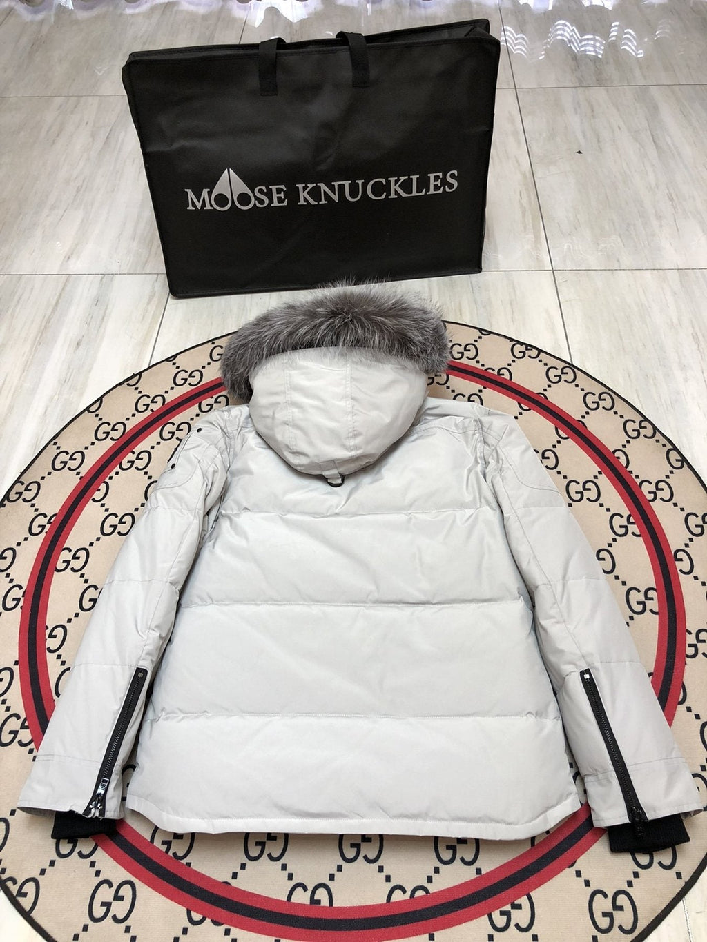 Moose Knuckles Men's Fur-Trim Hooded Puffer Jacket — back
