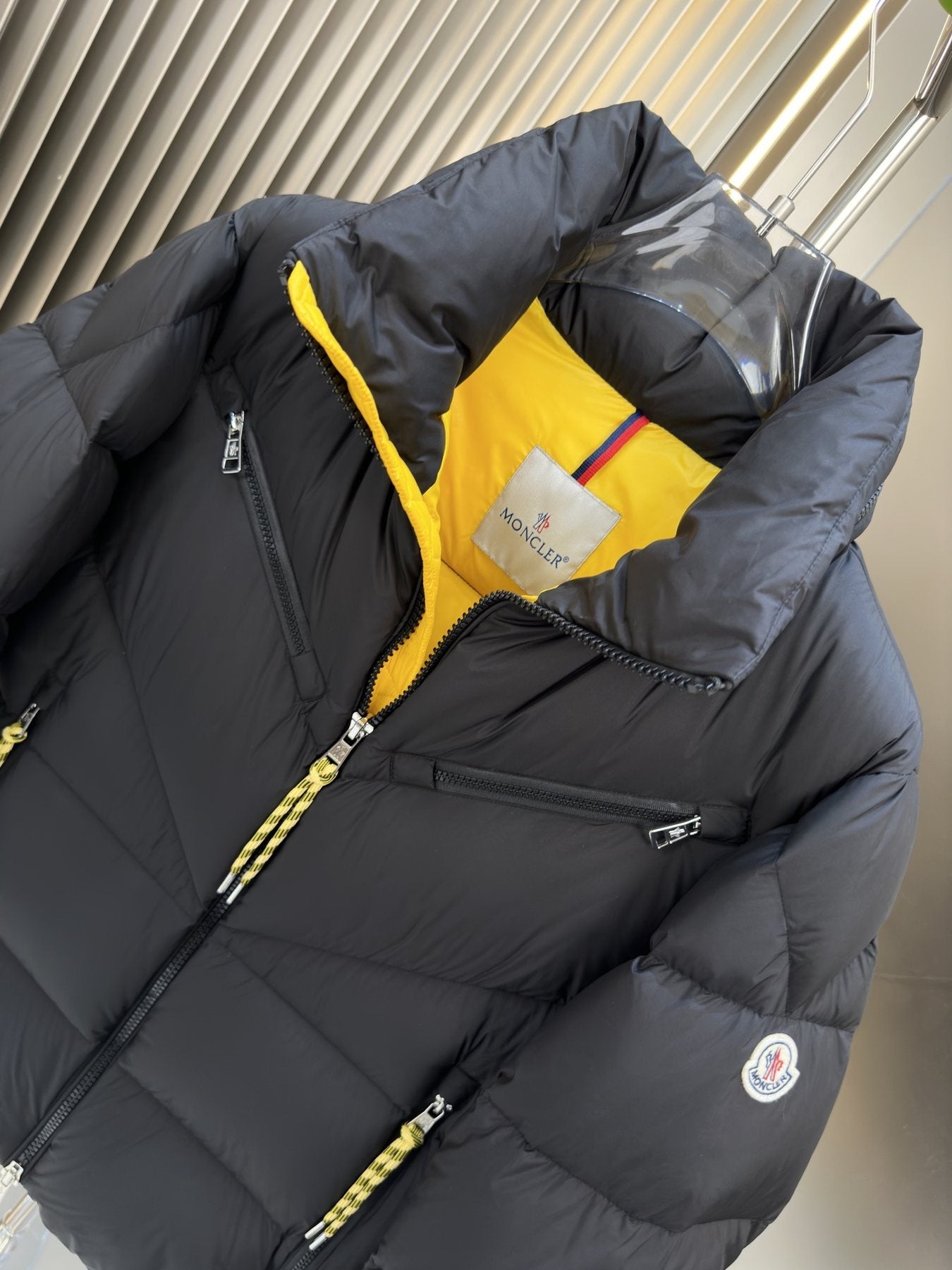 Moncler Reversible Quilted Goose Down Coat — neck_label