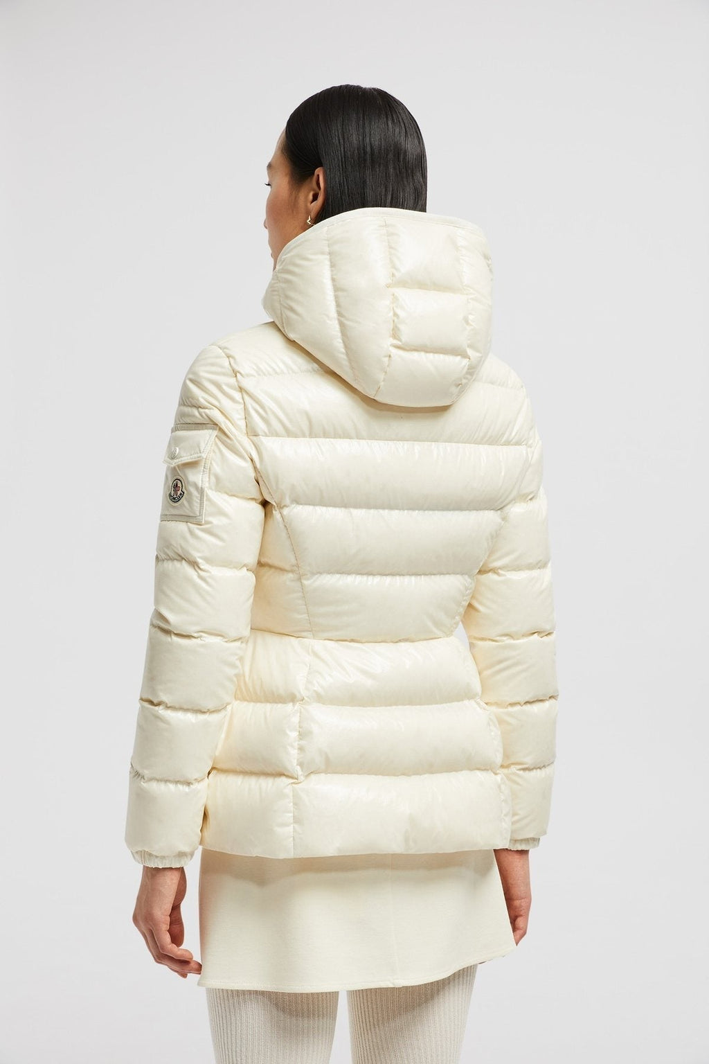 Moncler Women's Hooded Glossy Puffer Coat — back