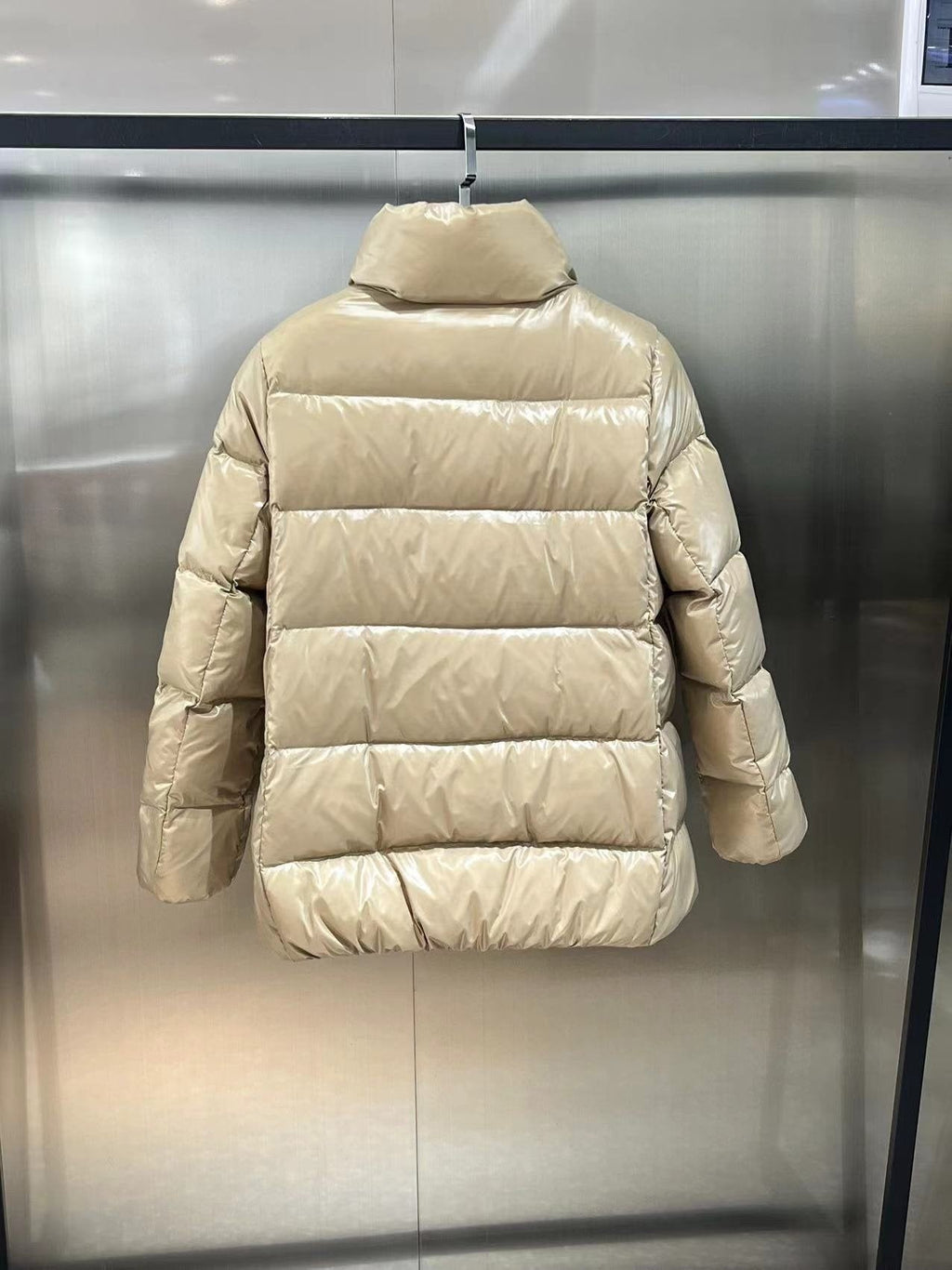 Moncler Women's Glossy Quilted Short Down Coat — back