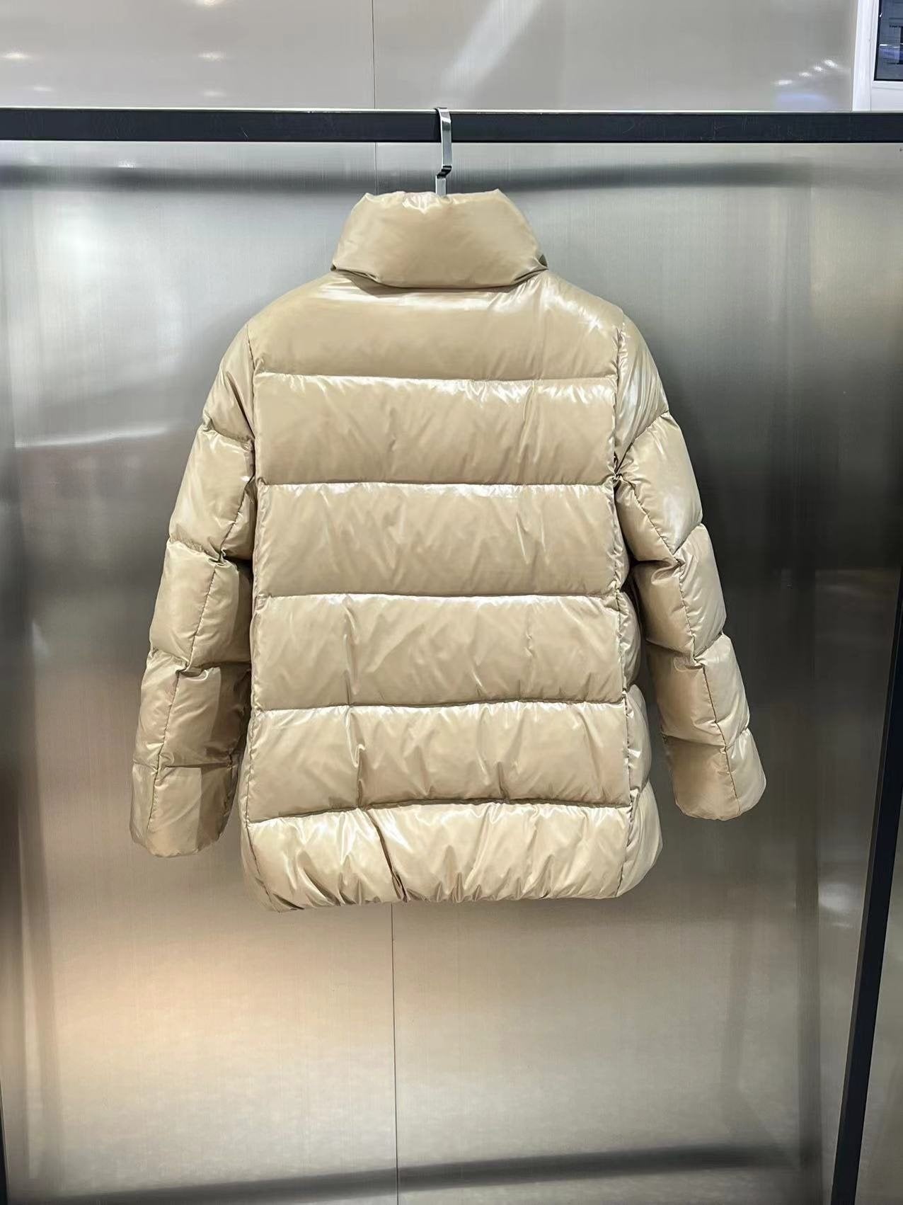Moncler Women's Glossy Quilted Short Down Coat — back