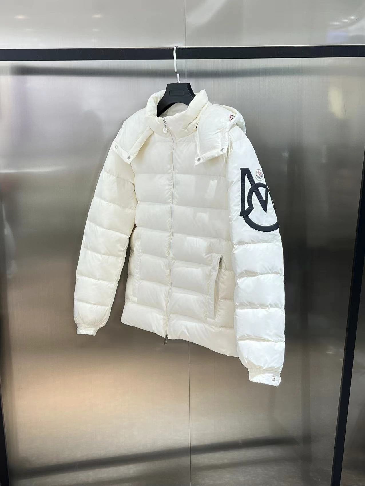 Moncler Hooded Quilted Puffer Coat — detail