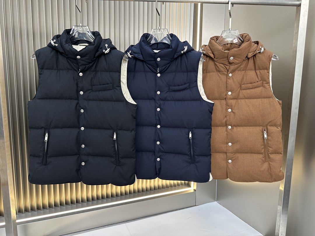 Prada Quilted Hooded Down Vest — comparison