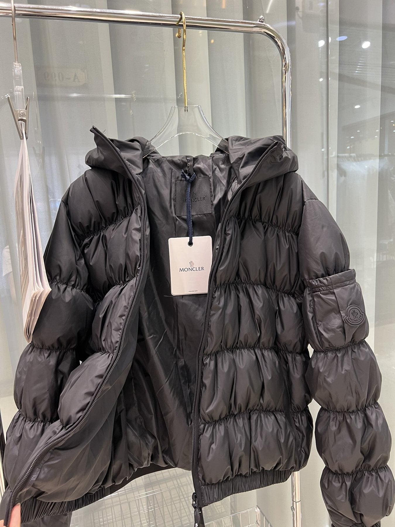 Moncler Women's Hooded Puffer Coat — hang_tag