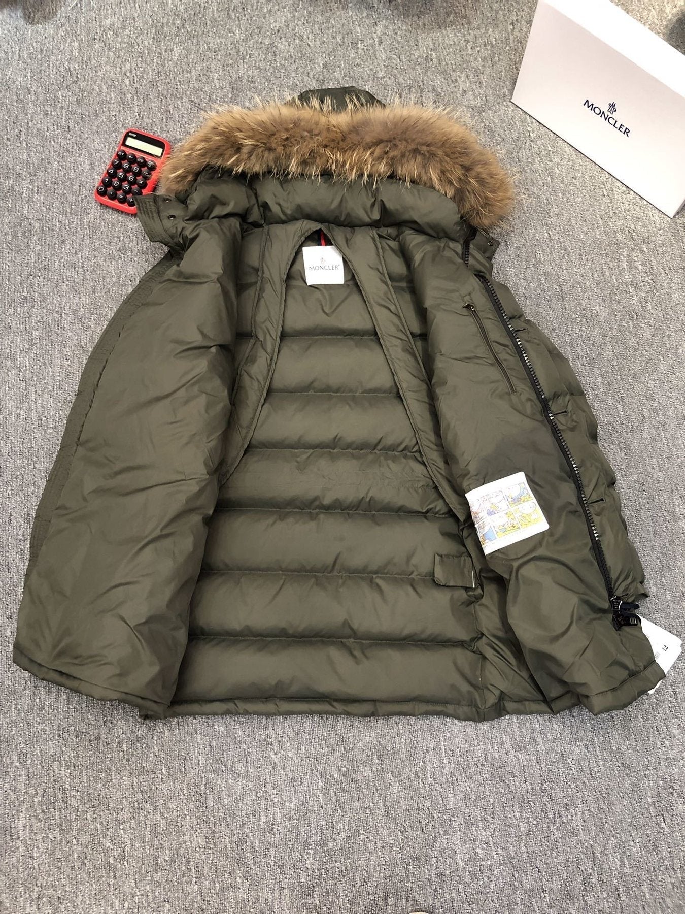 Moncler Hooded Fur-Trim Puffer Coat — hang_tag