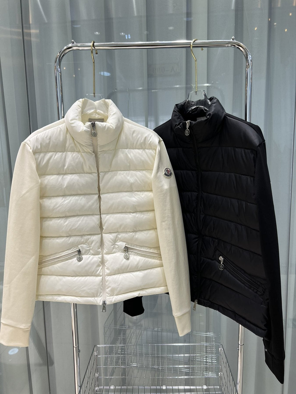 Moncler Quilted Front Knit Jacket — comparison