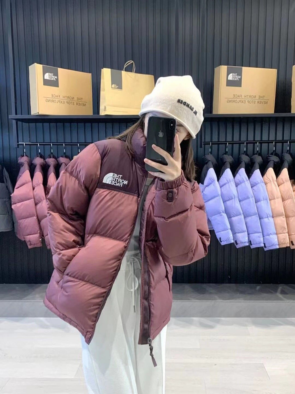 The North Face Color-Block Logo Puffer Jacket — model