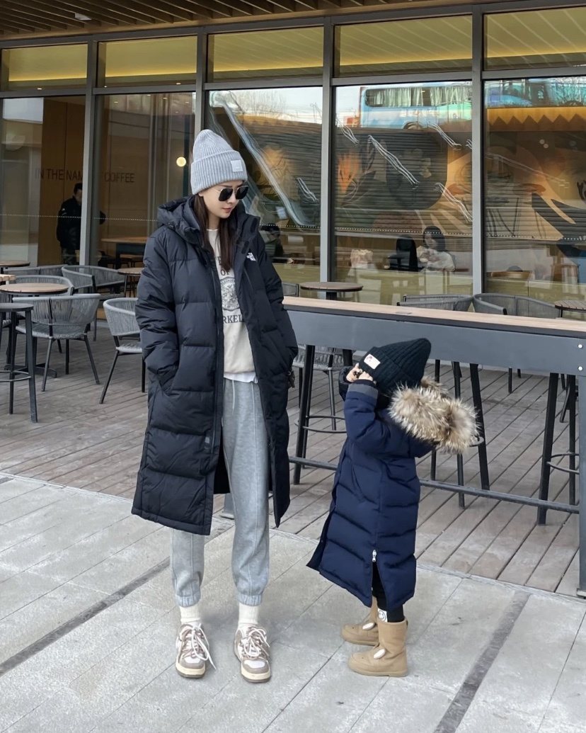 The North Face Longline Hooded Puffer Jacket — context