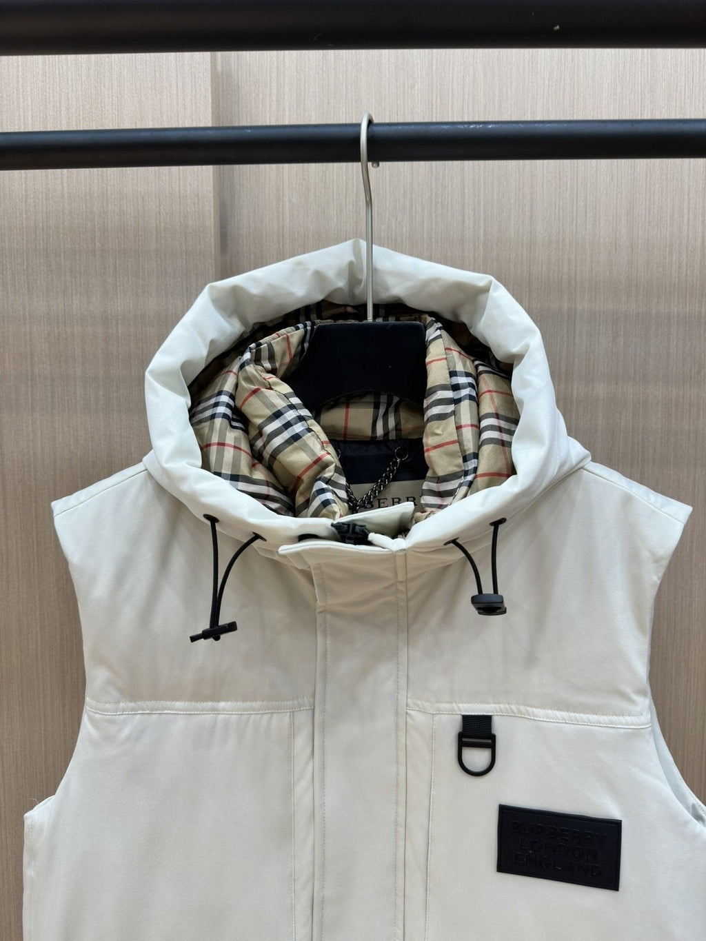 Burberry Hooded Padded Down Vest — detail
