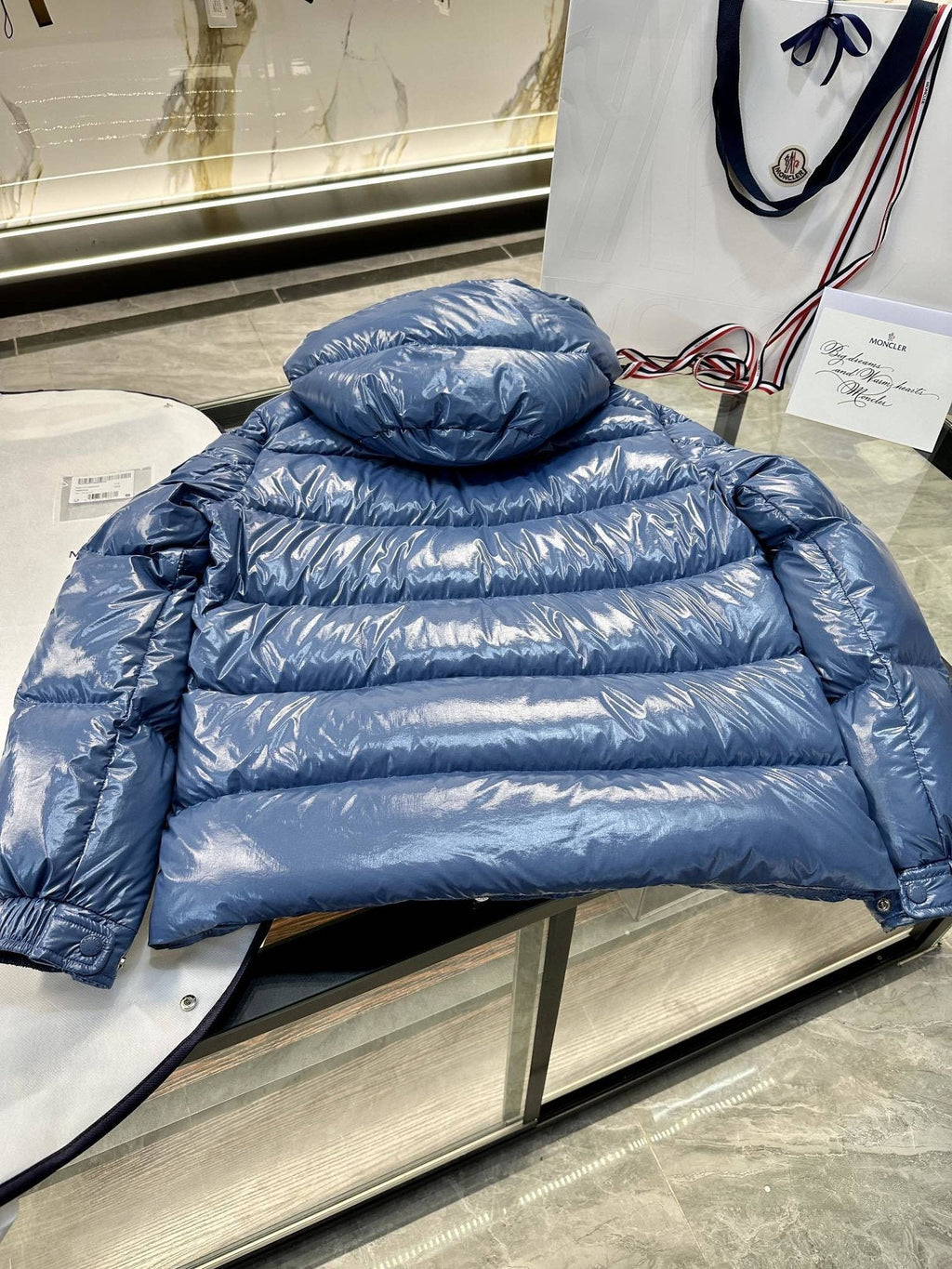 Moncler Maya 70 High-Shine Hooded Puffer Coat — hero