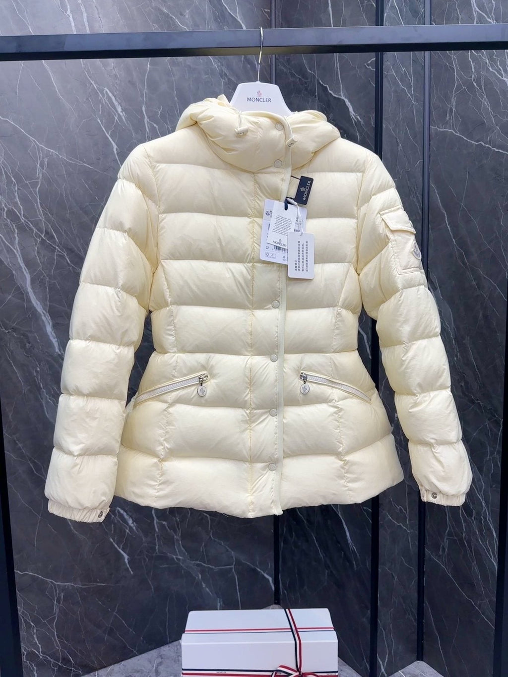 Moncler Hooded Quilted Puffer Coat — hang_tag