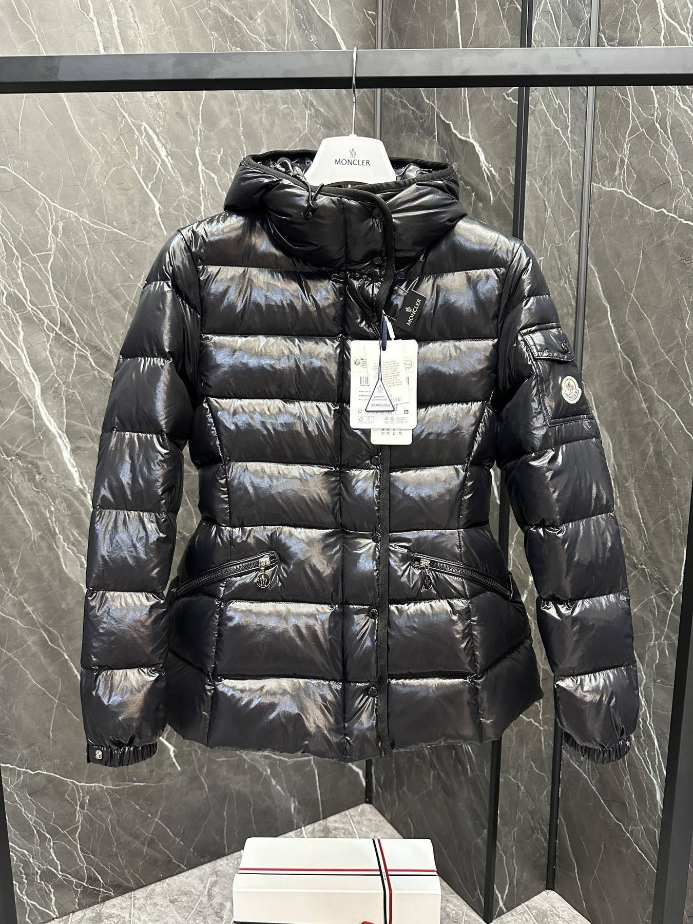 Moncler Hooded Quilted Puffer Coat — hang_tag