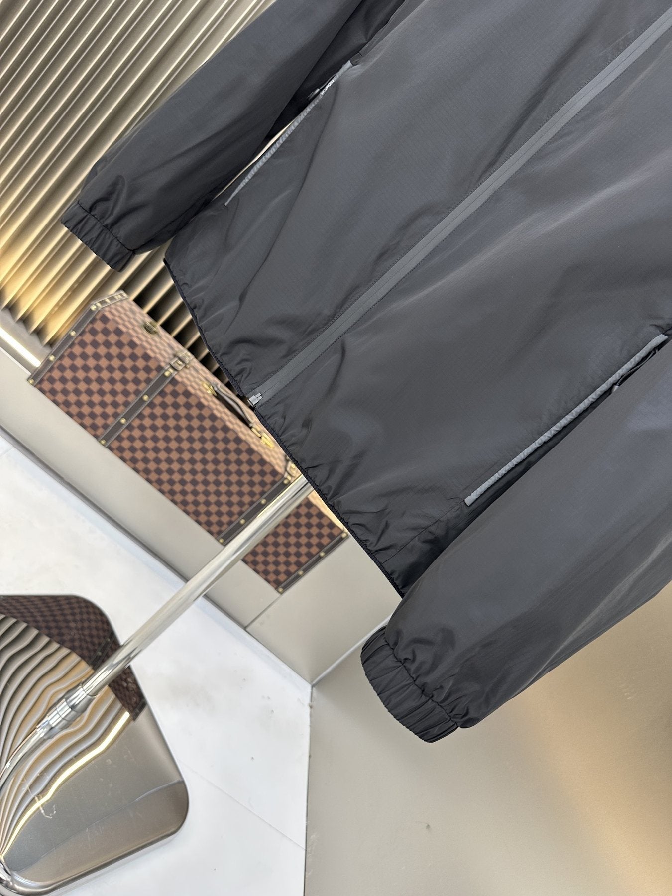 Moncler Black Hooded Full-Zip Jacket — detail
