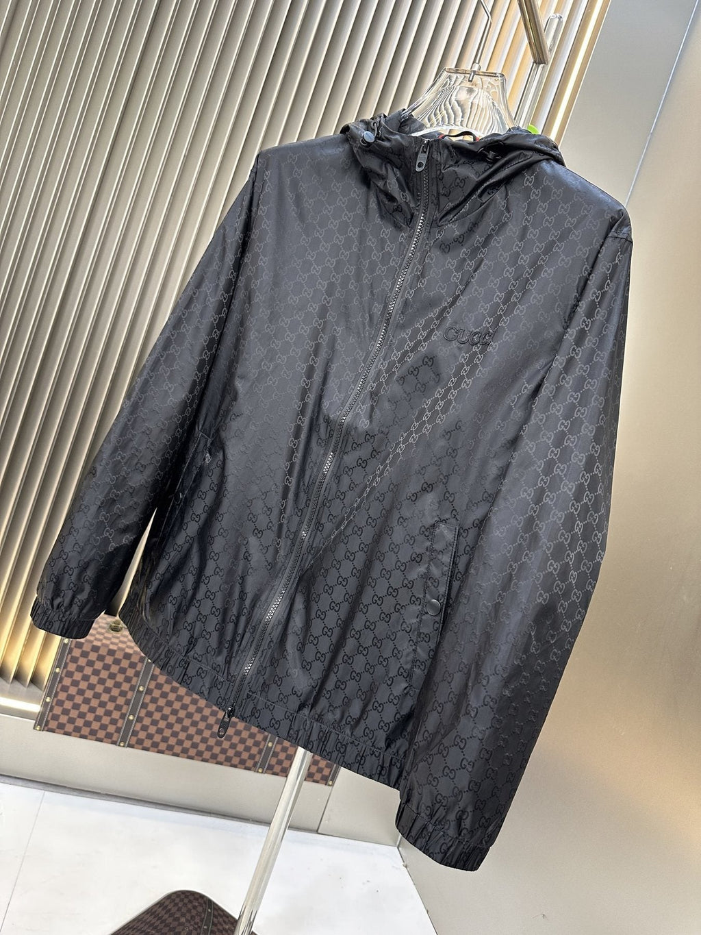 Gucci Tonal Monogram Hooded Zip Jacket — front