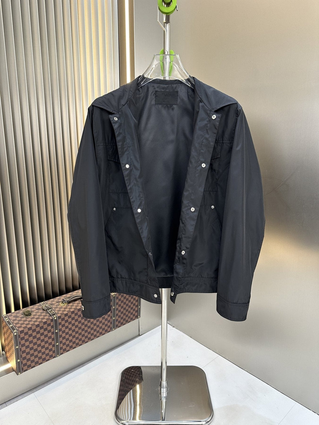 Prada Black Four-Pocket Button-Front Jacket — detail