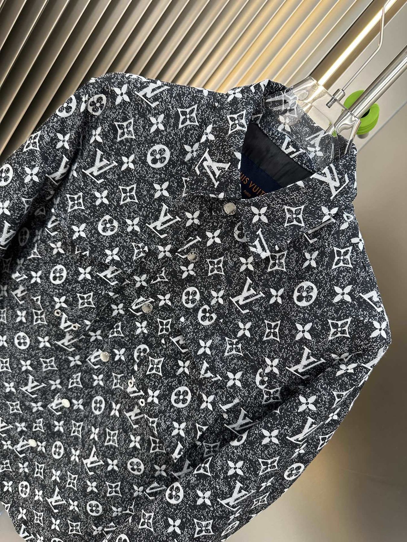 LV All-Over Monogram Button-Front Jacket — detail