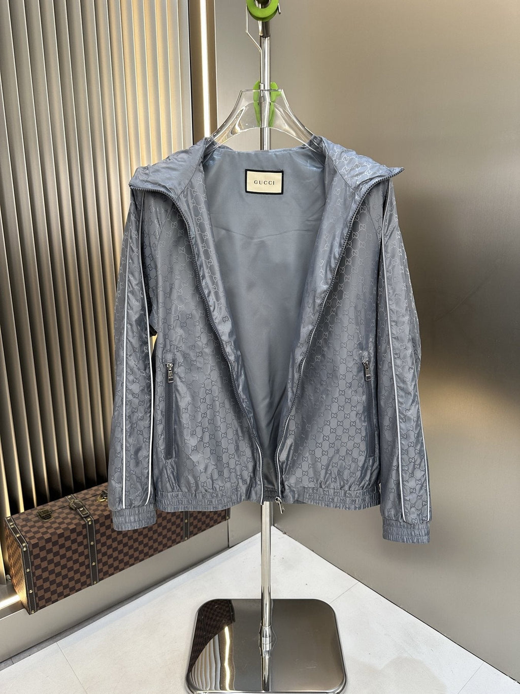 Gucci Monogram Hooded Zip Jacket — front