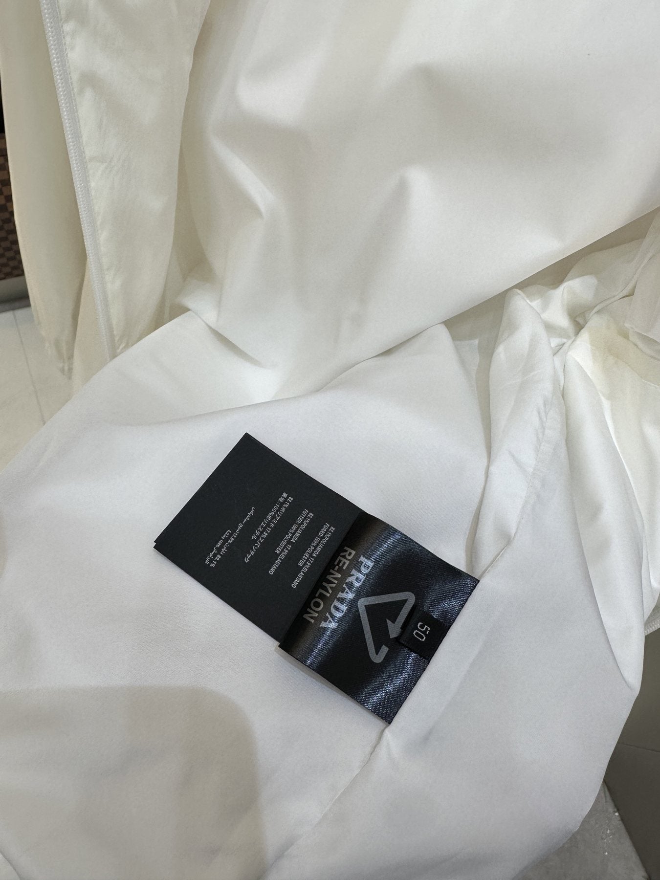 Prada Hooded Zip-Front Jacket — hang_tag